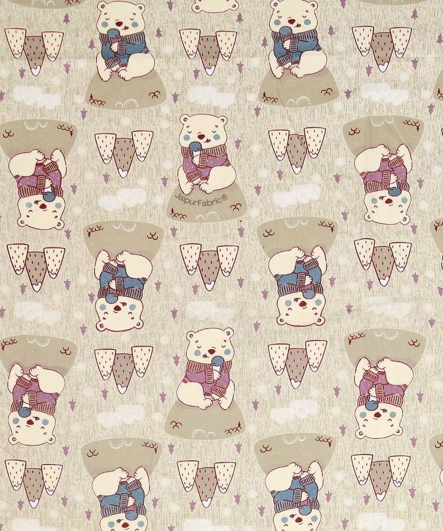 Artist of the Future Light Beige Soft Cotton Kids Bed Sheet Combo of 2