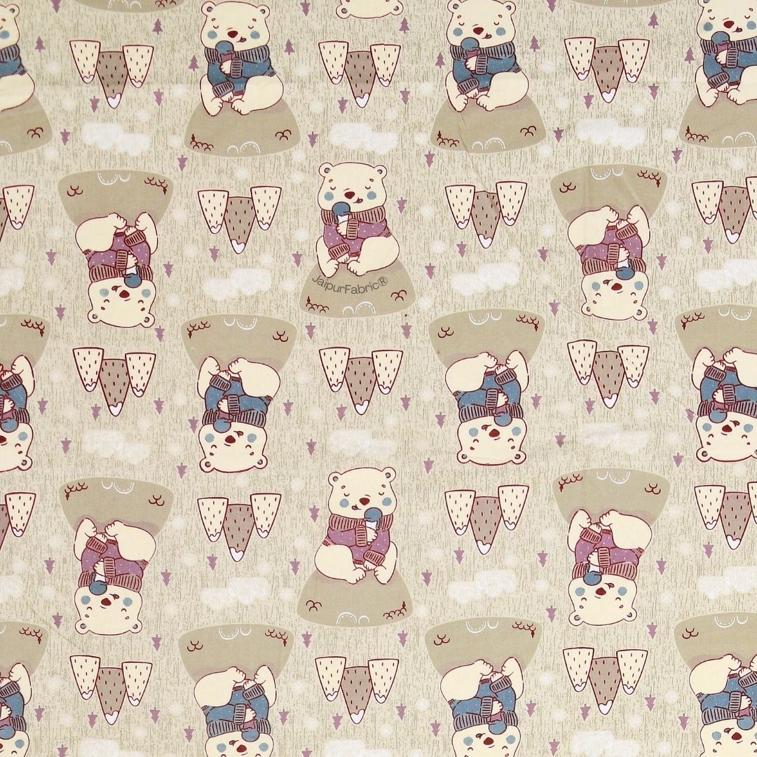 Artist of the Future Light Beige Soft Cotton Kids Bed Sheet Combo of 2