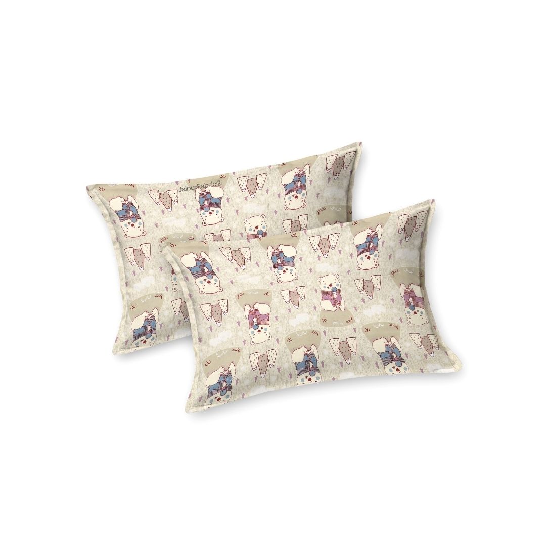 Artist of the Future Light Beige Soft Cotton Kids Bed Sheet Combo of 2