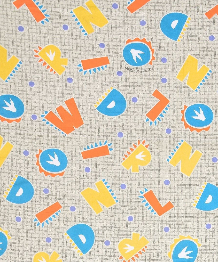 ABC Alphabet Adventure Orange and Blue Soft Cotton Kids Bed Sheet Combo of 2