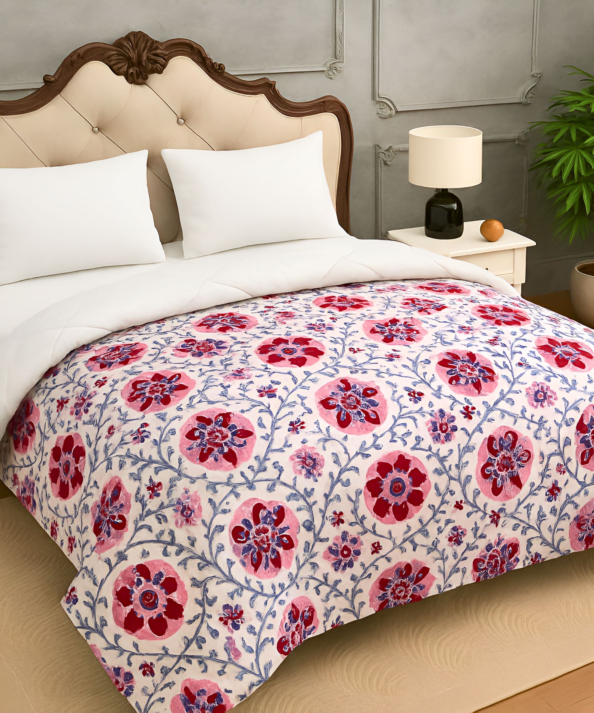 Pink Daffodil King Size Double Comforter