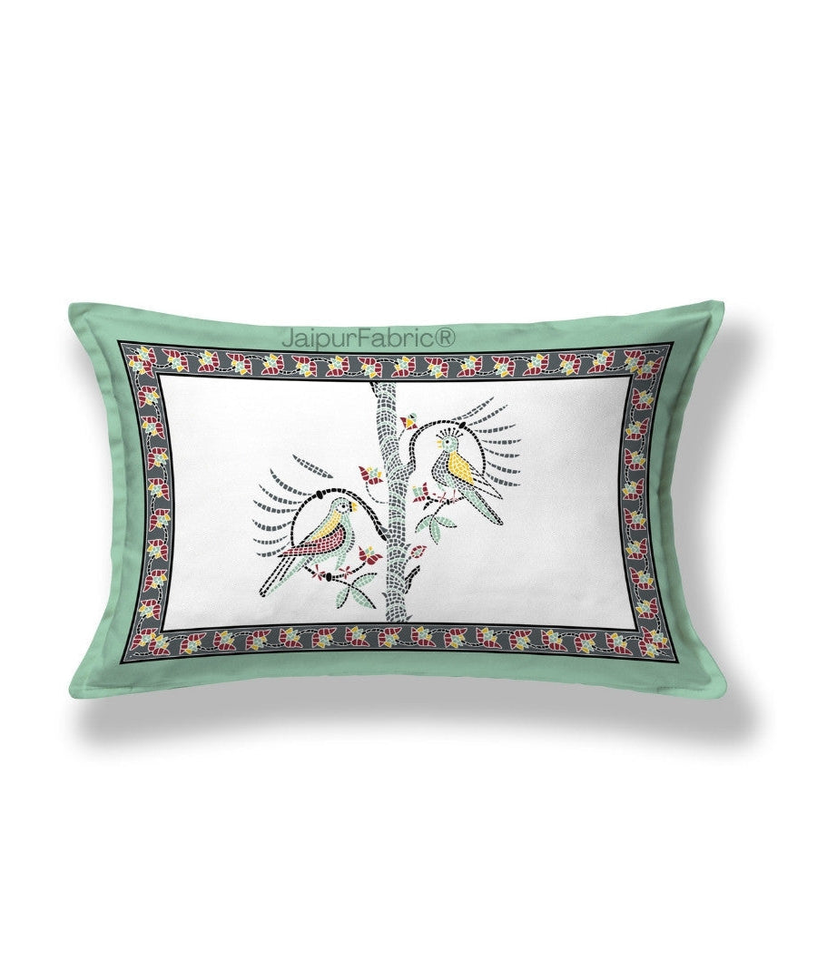 Perky Parrots Peach Pure Cotton Single Bedsheet