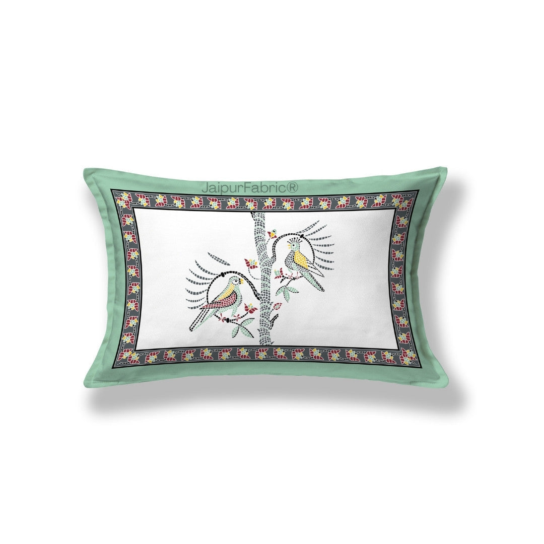 Perky Parrots Peach Pure Cotton Single Bedsheet