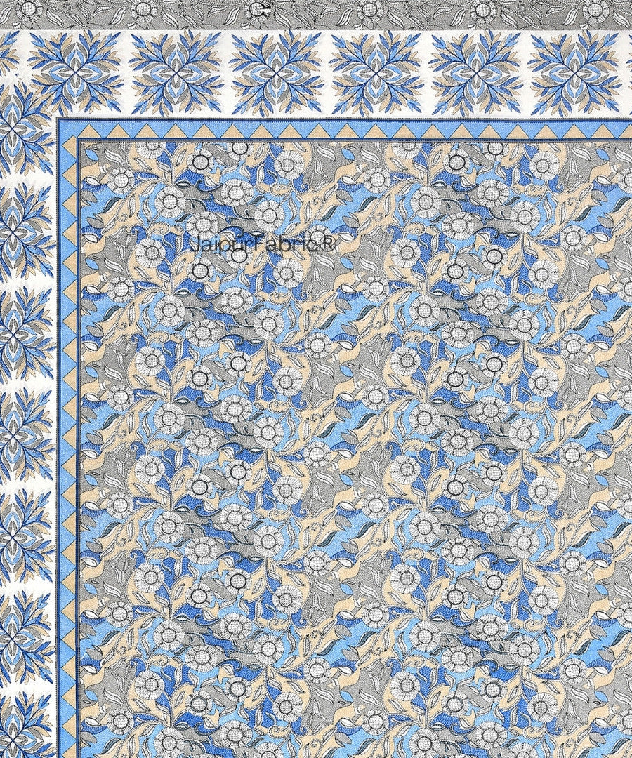 Gracious Spread Grey Cotton Single Bedsheet