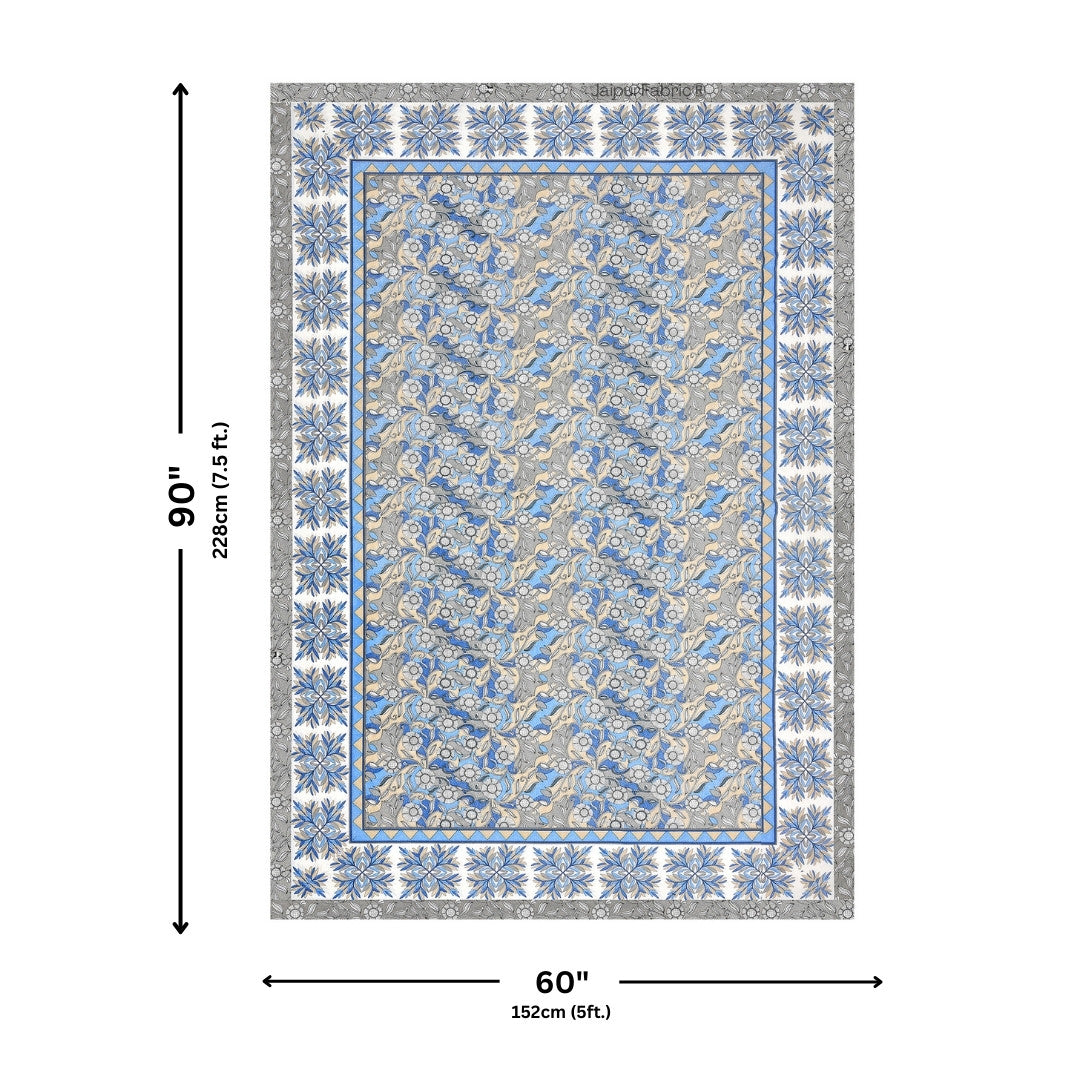 Gracious Spread Grey Cotton Single Bedsheet