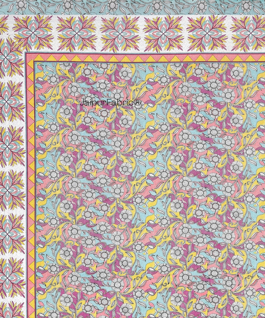 Fresh & Frisky Colourful Pure Cotton Single Bedsheet