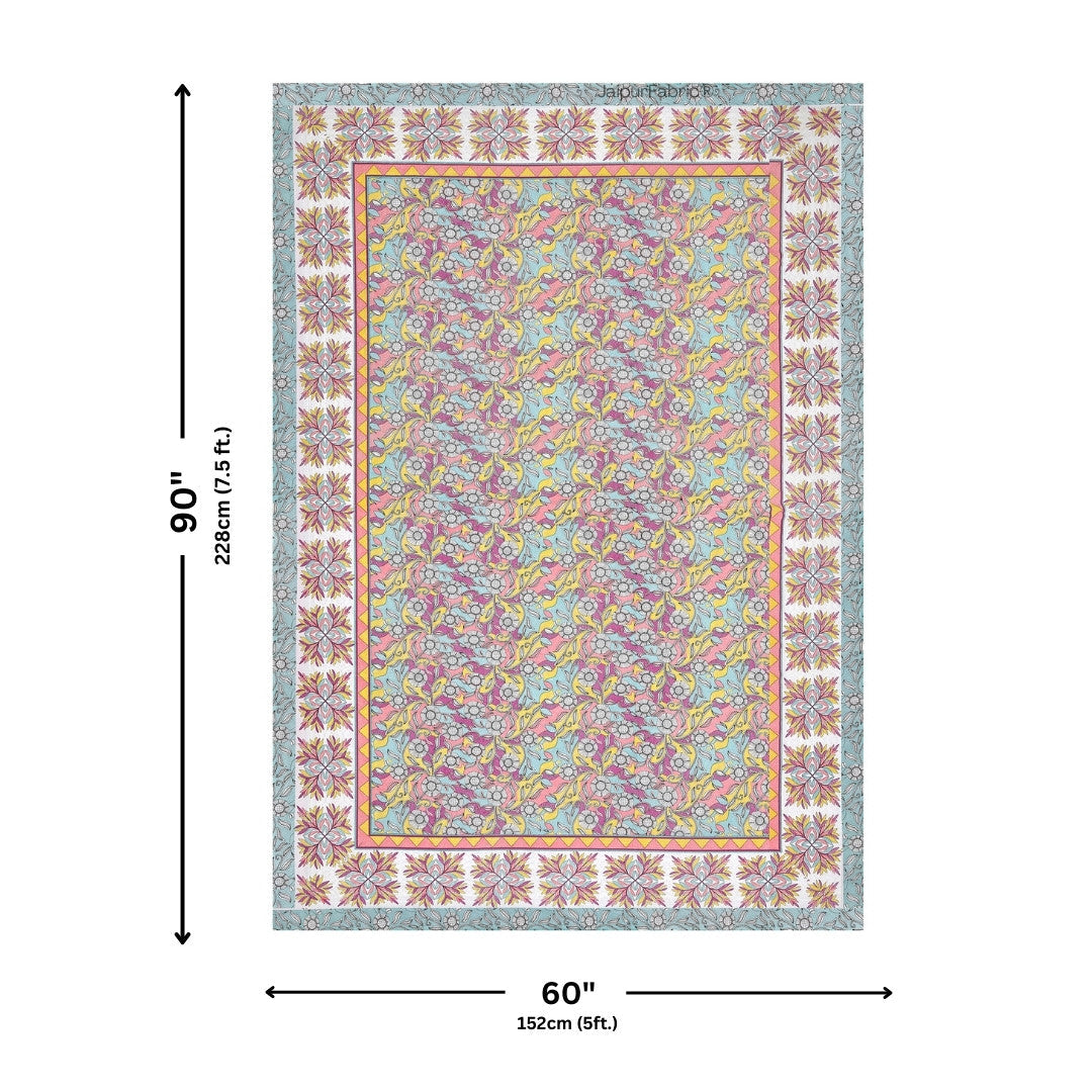 Fresh & Frisky Colourful Pure Cotton Single Bedsheet