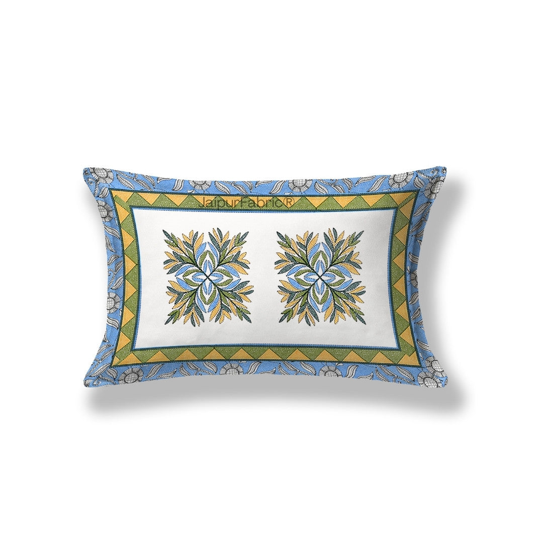 Delightful Dales Blue Pure Cotton Single Bedsheet