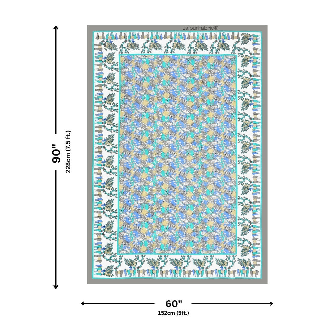 Deer Forest Green Pure Cotton Single Bedsheet