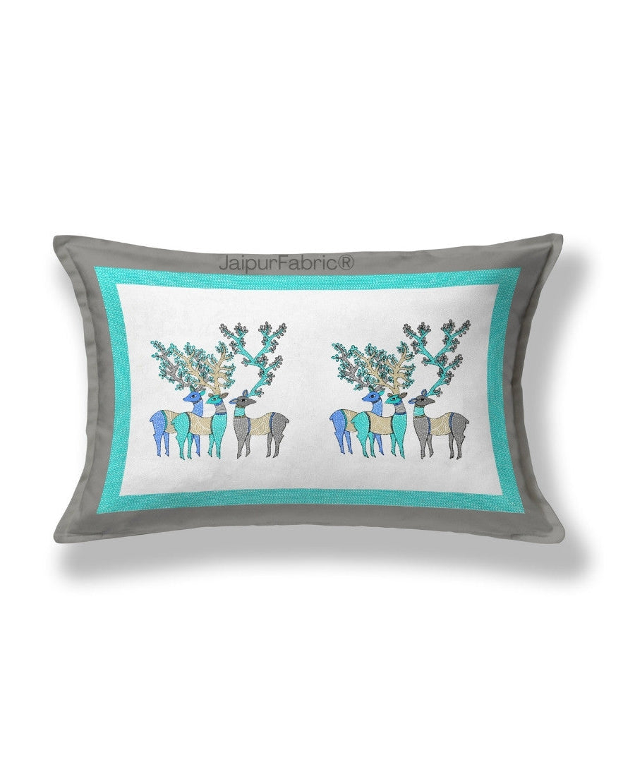 Deer Forest Green Pure Cotton Single Bedsheet