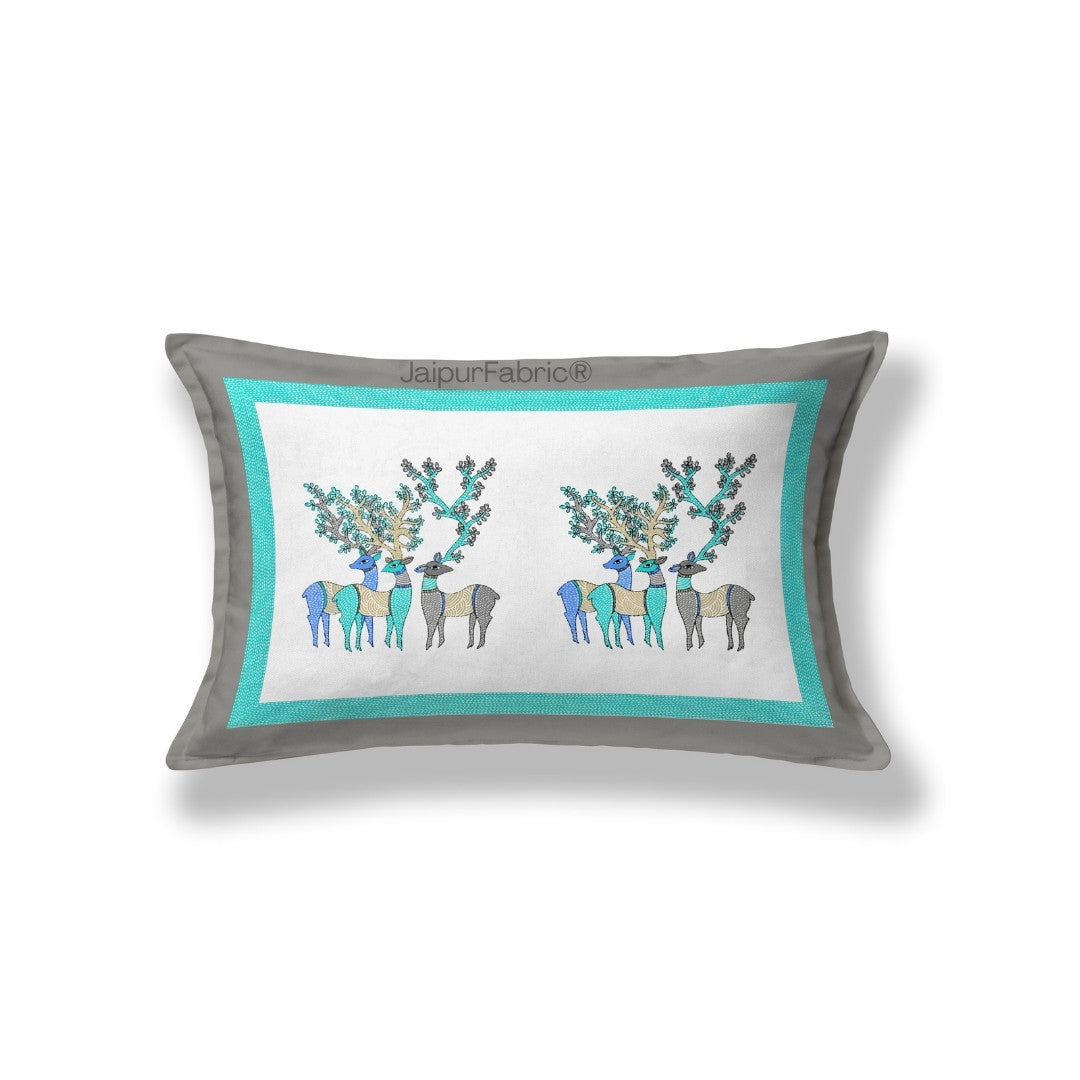 Deer Forest Green Pure Cotton Single Bedsheet