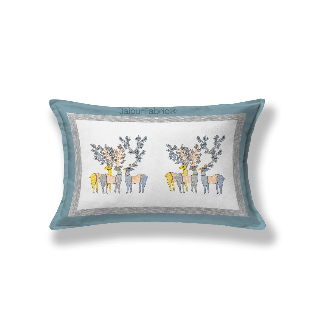 Deer Forest Yellow Pure Cotton Single Bedsheet