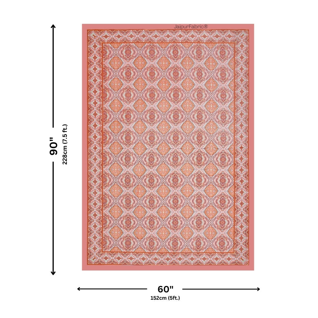 Ember Petals Coral Pink Pure Cotton Single Bedsheet