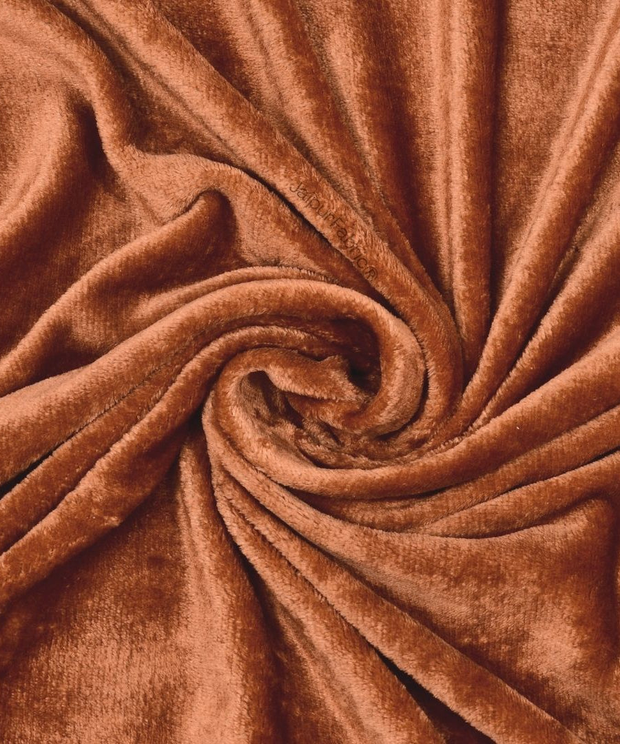 Rich Rust Soft Velvet Finish Double Bedsheet with Matching Pillow Covers