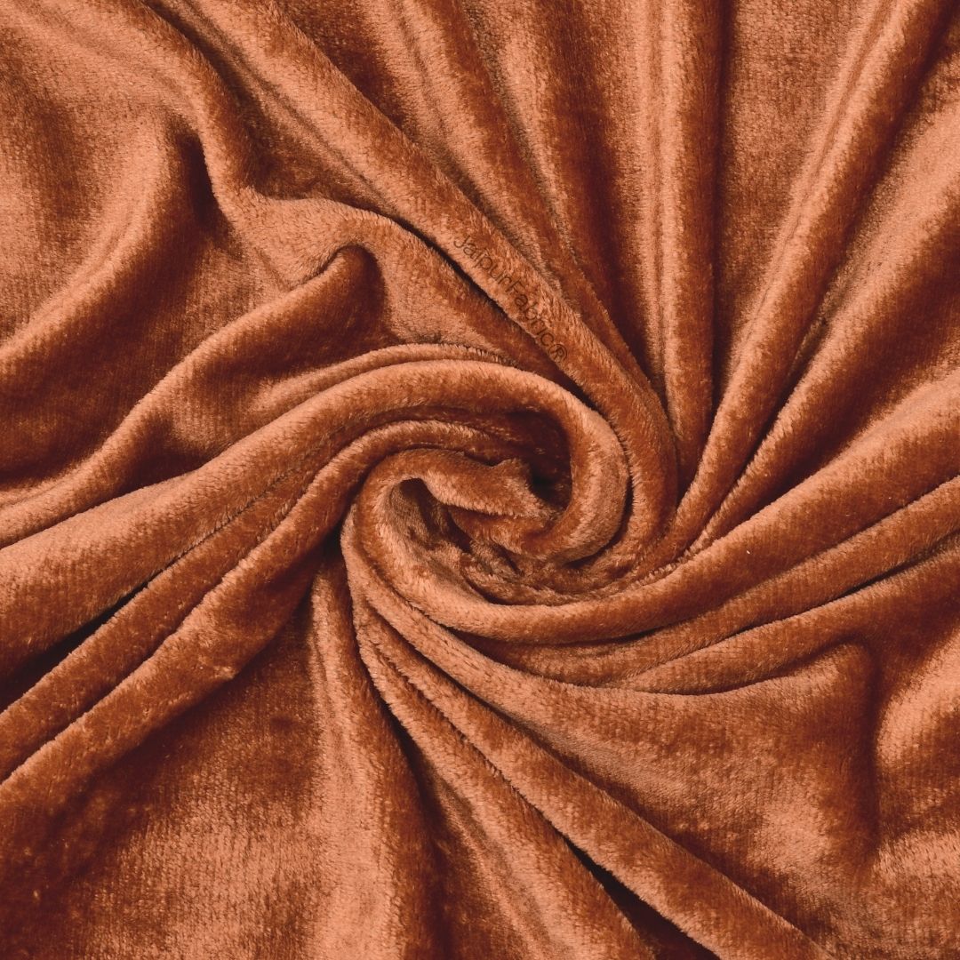 Rich Rust Soft Velvet Finish Double Bedsheet with Matching Pillow Covers