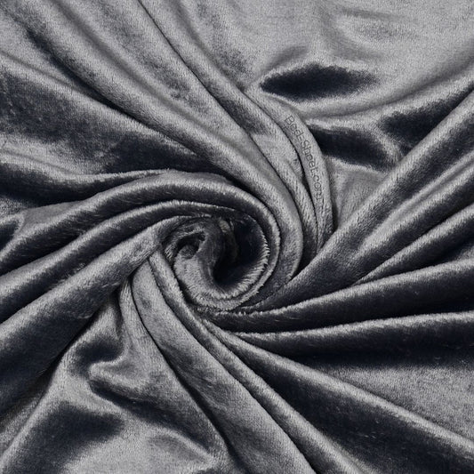 Charcoal Gray Modern Soft Velvet Double Bedsheet with Pillow Covers