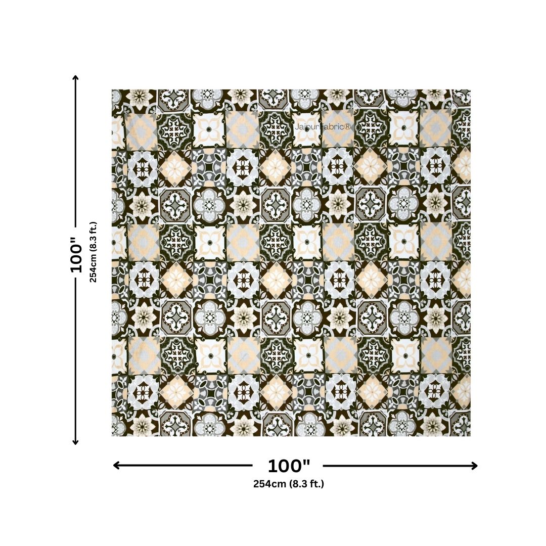 Classic Tile Symphony Super Soft Velvet Double Bedsheet