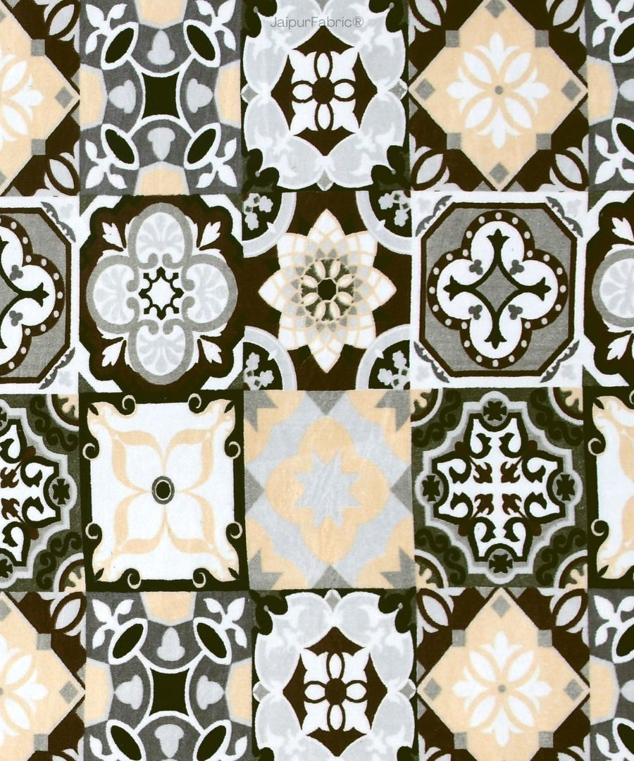 Classic Tile Symphony Super Soft Velvet Double Bedsheet