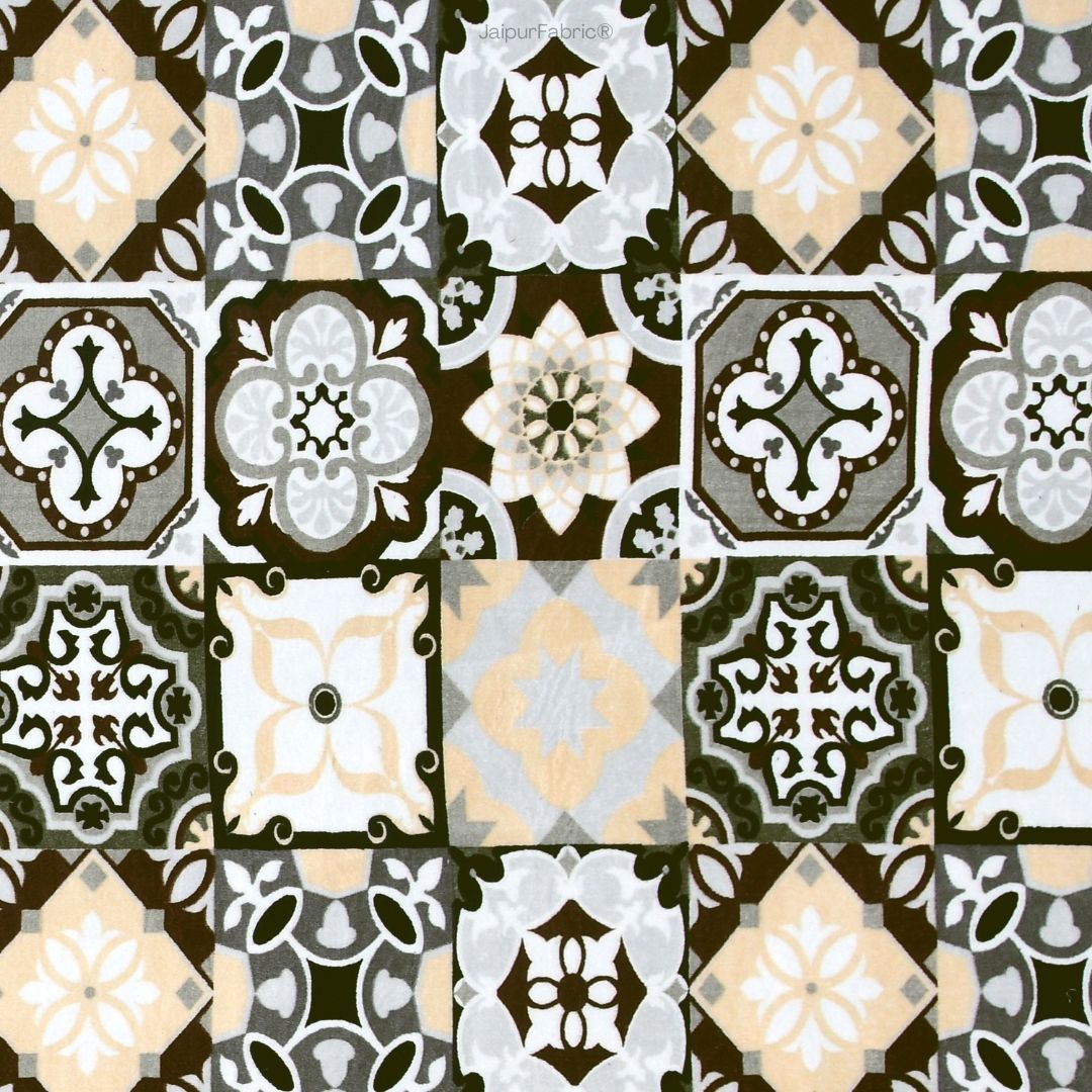 Classic Tile Symphony Super Soft Velvet Double Bedsheet