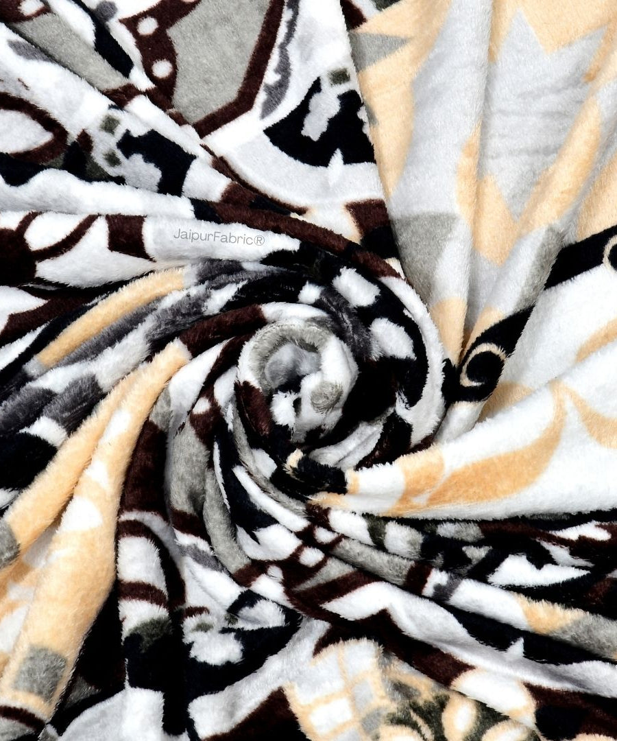 Classic Tile Symphony Super Soft Velvet Double Bedsheet