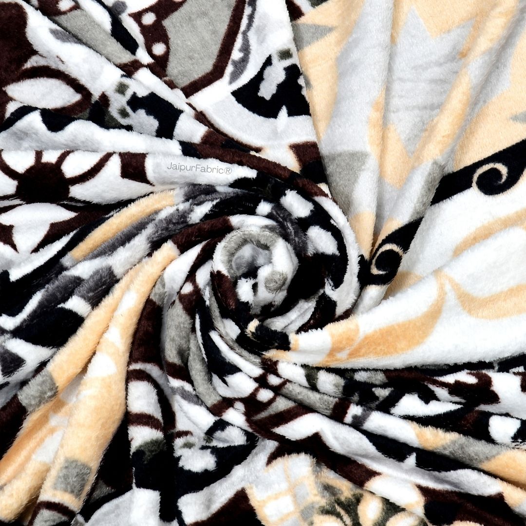 Classic Tile Symphony Super Soft Velvet Double Bedsheet