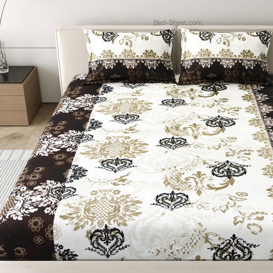 Black and Gold Regal Elegance Woolen Double Bedsheet