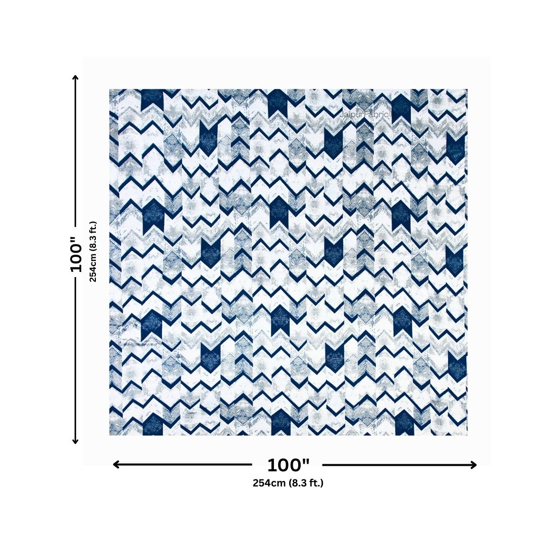 Bold Blue Zigzag Super Soft Velvet Double Bedsheet