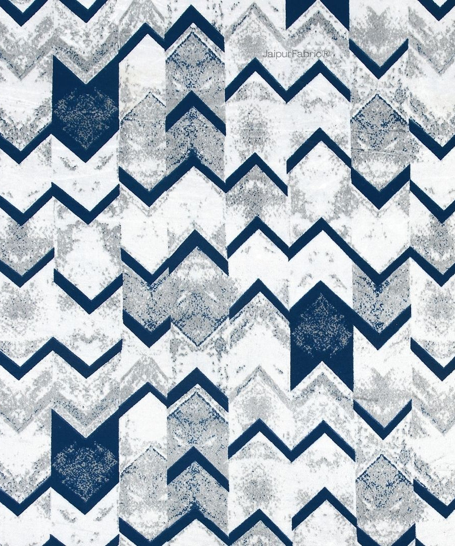 Bold Blue Zigzag Super Soft Velvet Double Bedsheet