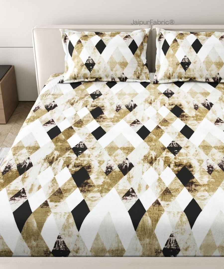 Golden Diamond Luxe Cozy Super Soft Velvet Double Bedsheet