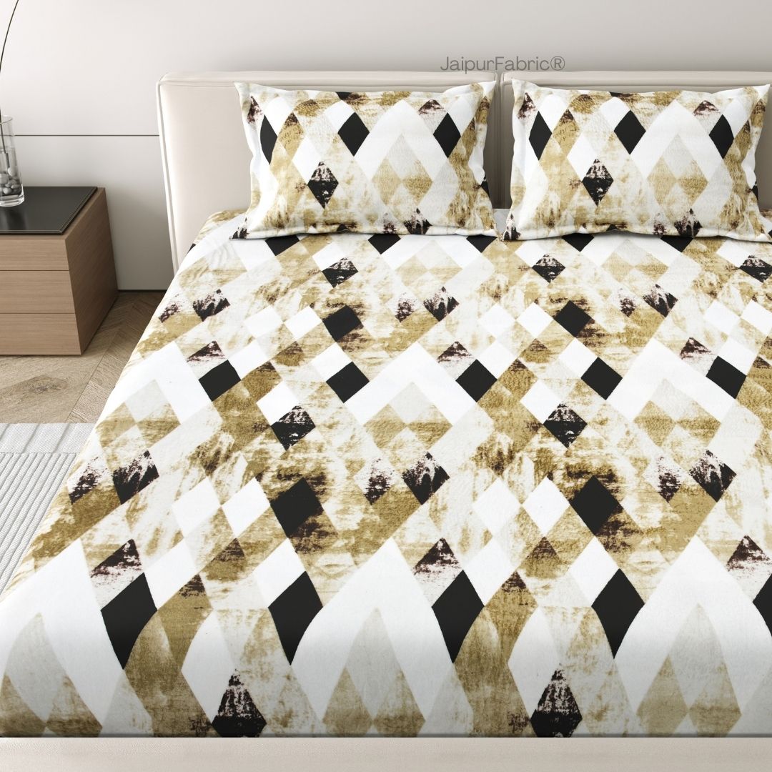 Golden Diamond Luxe Cozy Super Soft Velvet Double Bedsheet