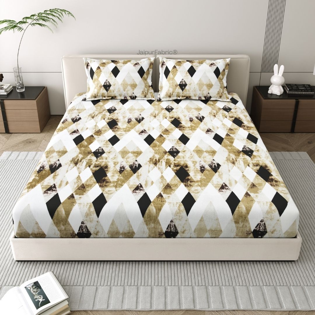Golden Diamond Luxe Cozy Super Soft Velvet Double Bedsheet