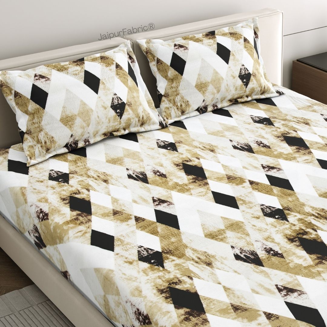 Golden Diamond Luxe Cozy Super Soft Velvet Double Bedsheet