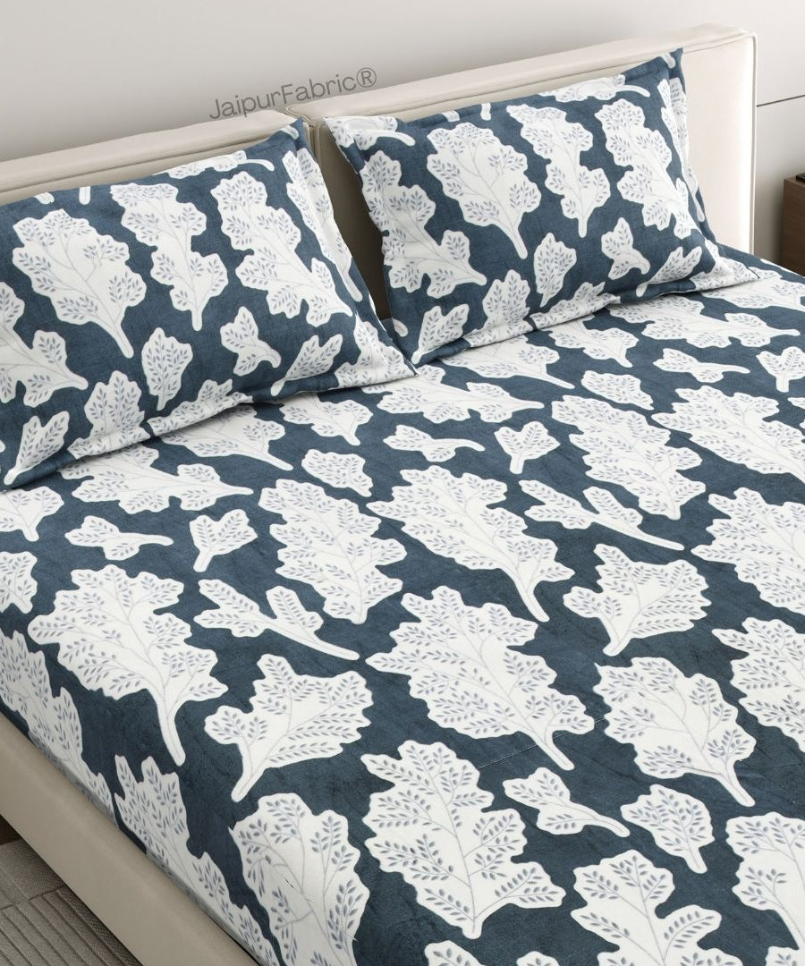 Leaf Bliss Cozy Nights Super Soft Velvet Double Bedsheet