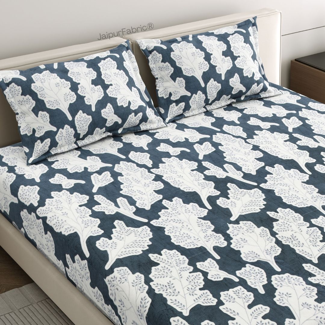 Leaf Bliss Cozy Nights Super Soft Velvet Double Bedsheet