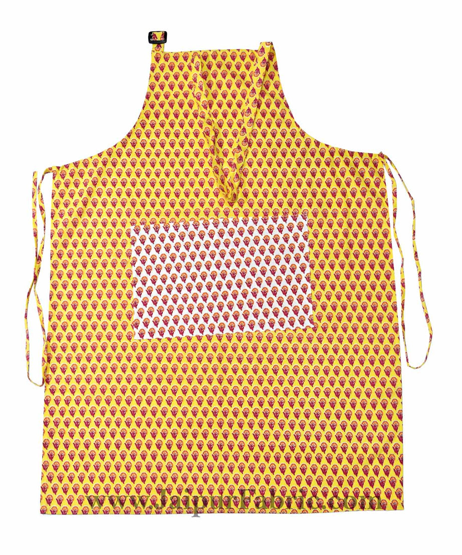 Buti print yellow apron