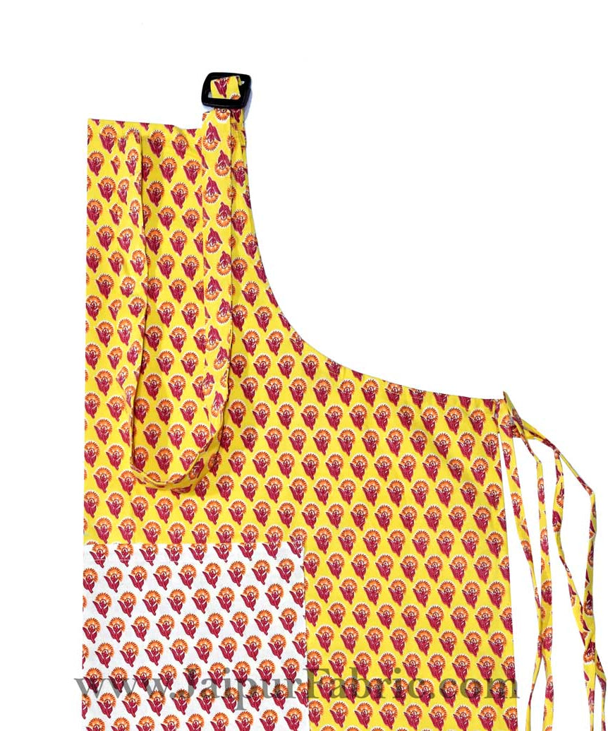 Buti print yellow apron