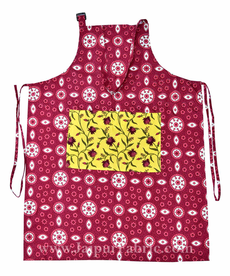 Circular pattern Persian red apron