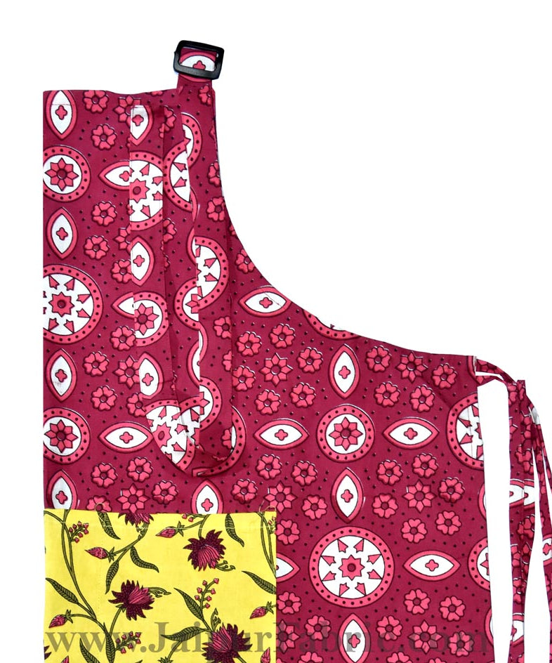 Circular pattern Persian red apron