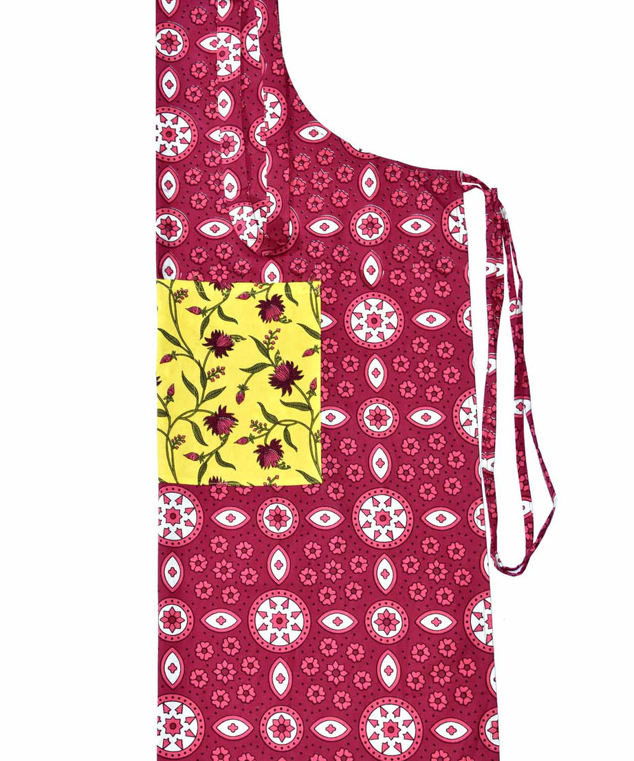 Circular pattern Persian red apron