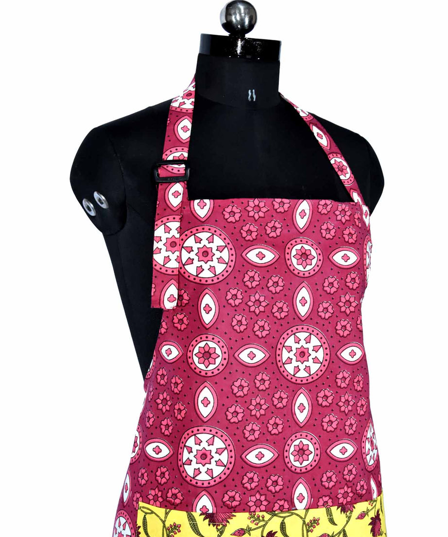 Circular pattern Persian red apron