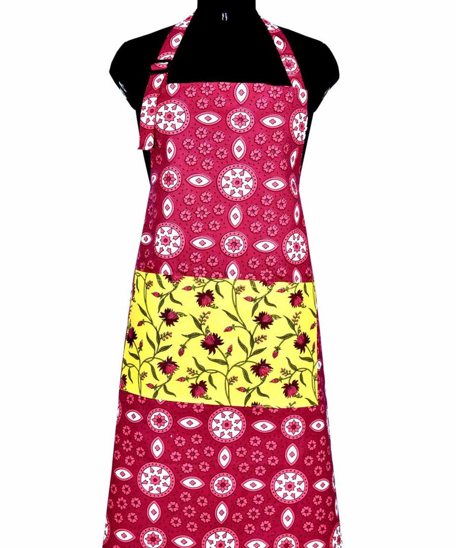 Circular pattern Persian red apron