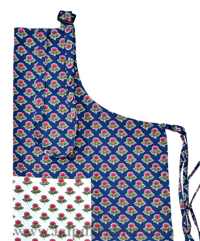 Buti print navy blue apron