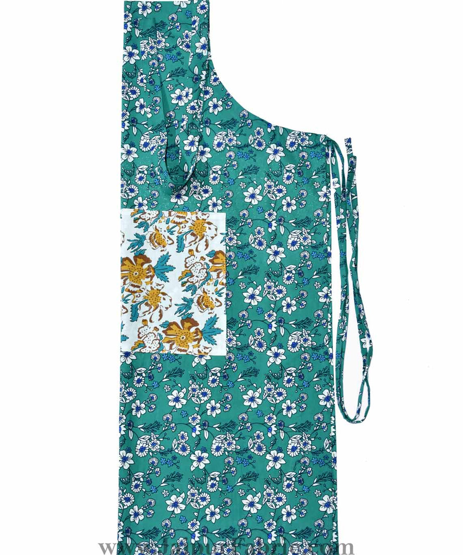 Retro bale sea green apron