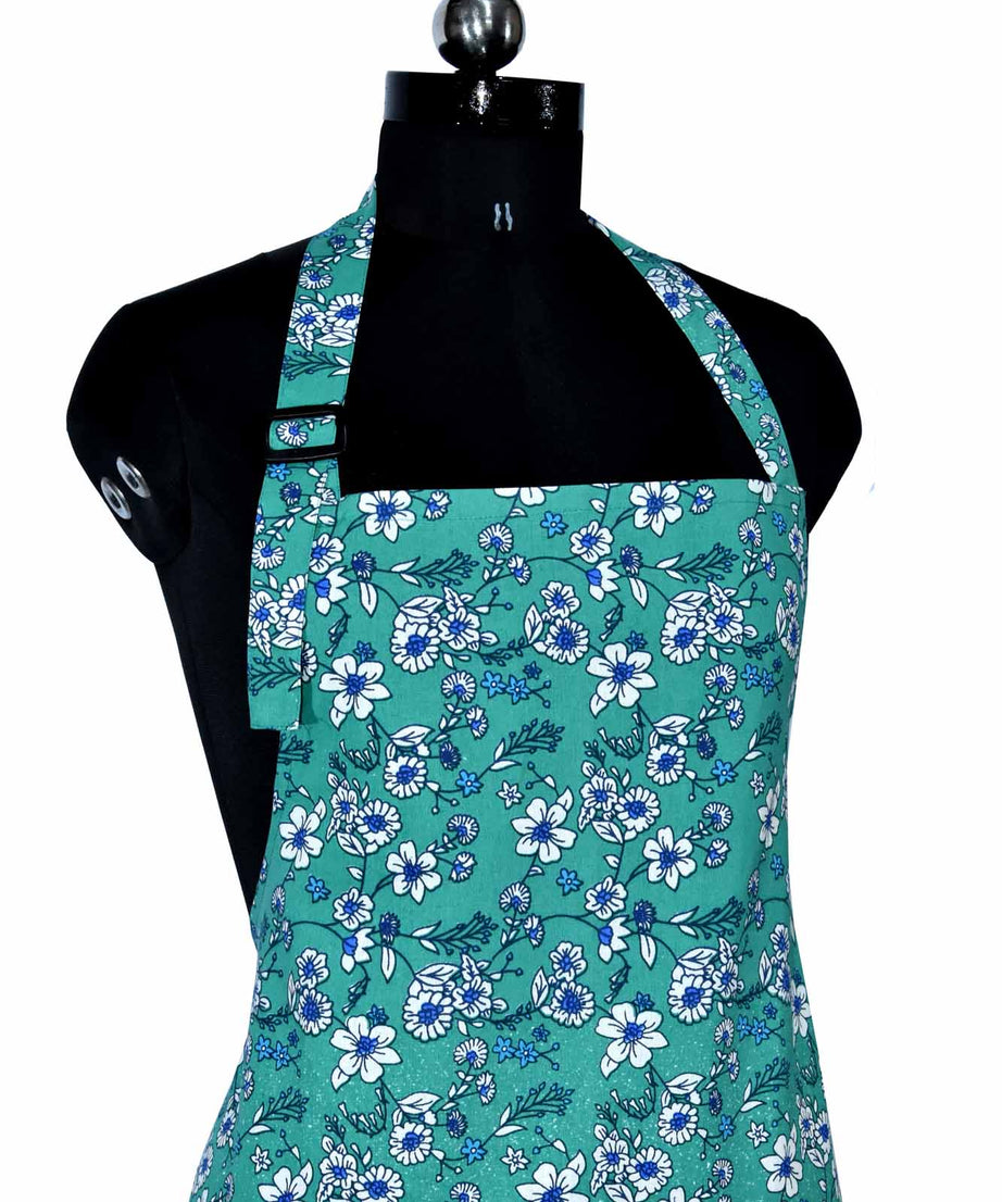 Retro bale sea green apron