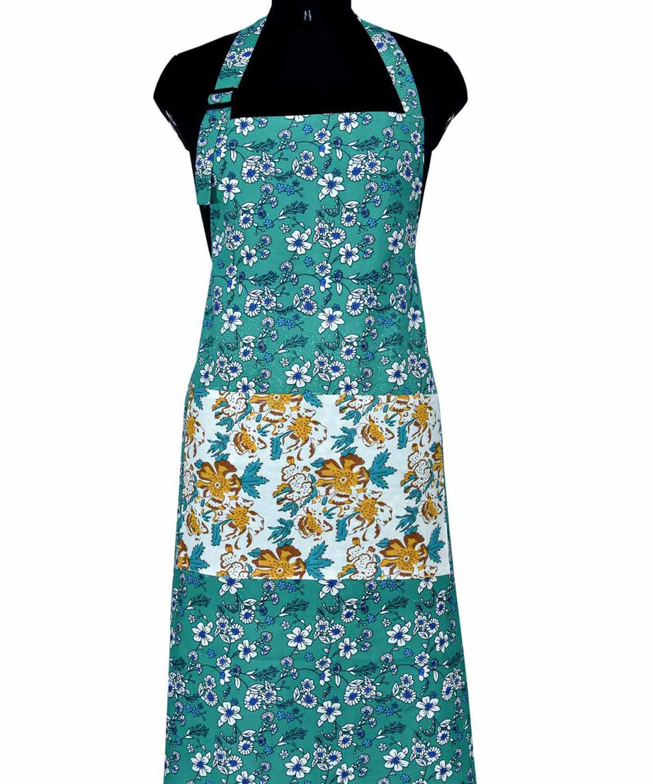 Retro bale sea green apron