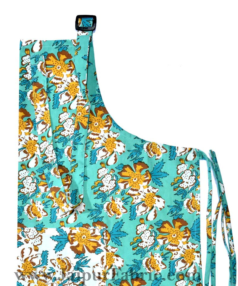Floral garden sea green apron