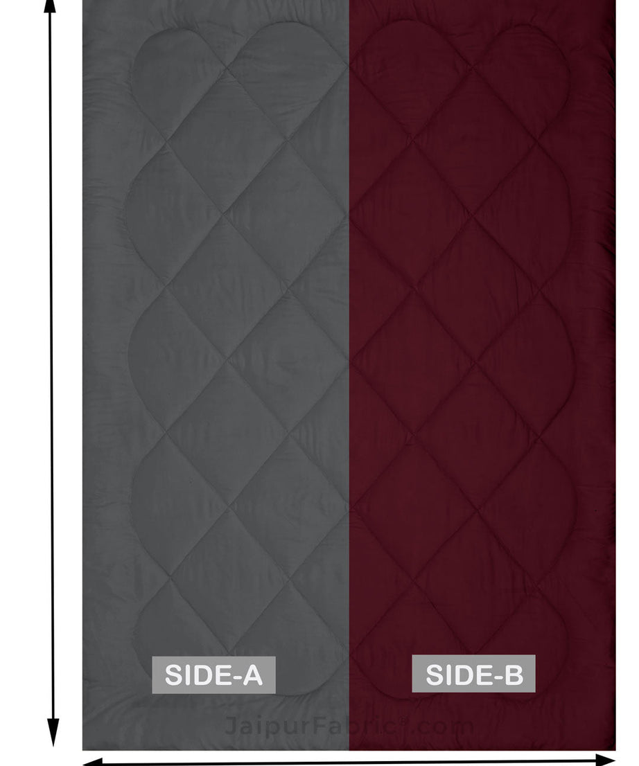 Dark Grey Maroon Single Bed Comforter