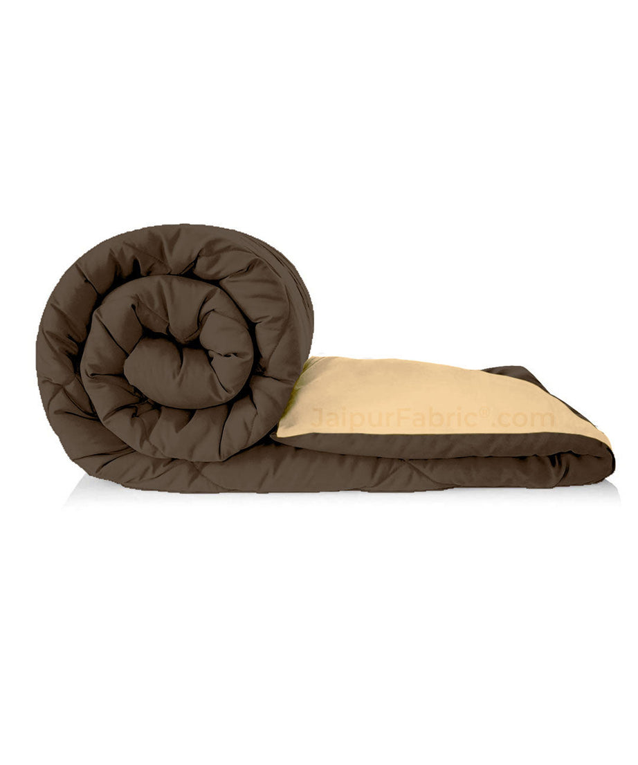 Dark Brown-Off White  Single Bed Comforter