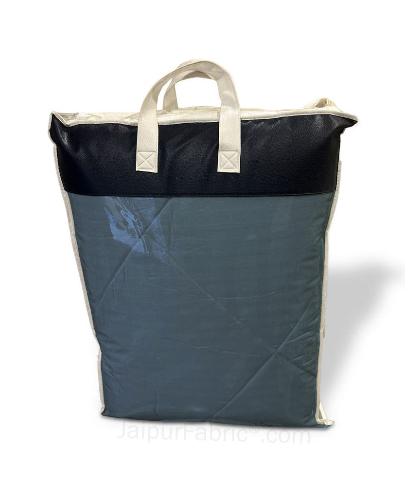 Dark Grey Satin Stripes Matching Bedsheet and Comforter SET of 4 Bed in a Bag