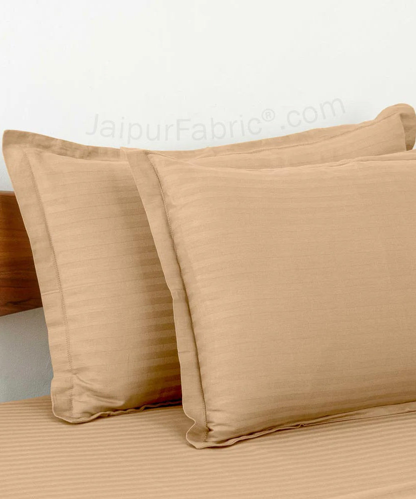 BrownSatin Stripes Matching Bedsheet and Comforter SET of 4 Bed in a Bag